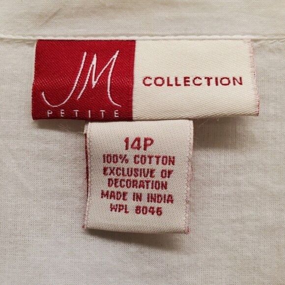 JM Collection Petite Ladies White Button Up Shirt in Size 14P - Picture 2 of 7